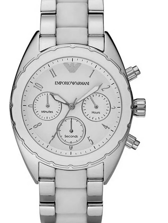 Emporio Armani Sportivo Chronograph Women's Watch white/silver